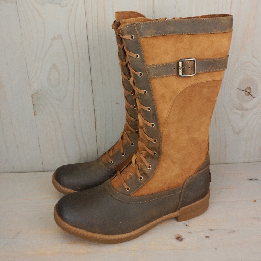 UGG BRYSTL TALL CHESTNUT WATERPROOF BOOTS - Picture 2 of 6